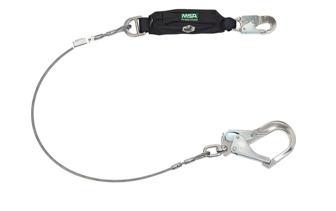 MSA V-Series Leading Edge Lanyard, Single Leg with Aluminum Swivel Rebar Hook | Mfg # 10213785