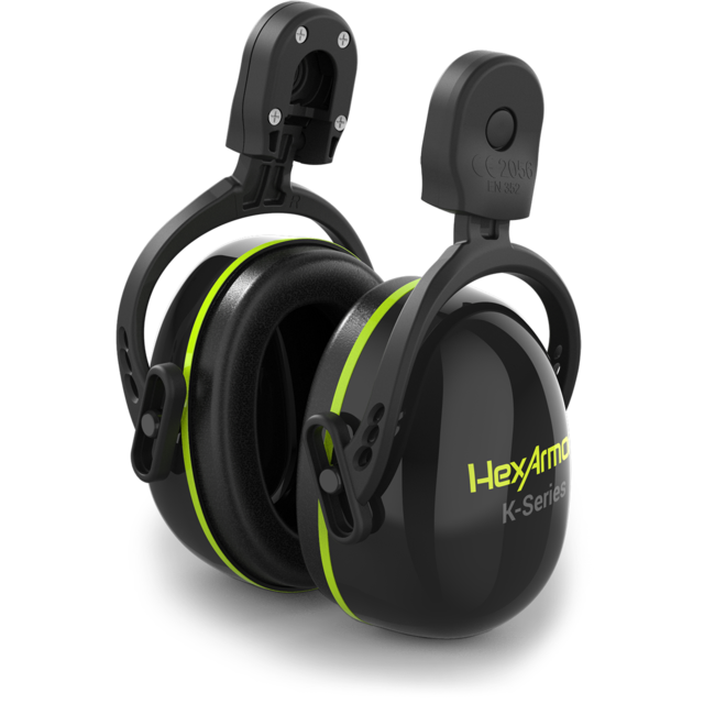 HexArmor K2M Magnetic Earmuffs for use with Ceros™ XP Magnetic Face Shield Kit, 24 dB NNR