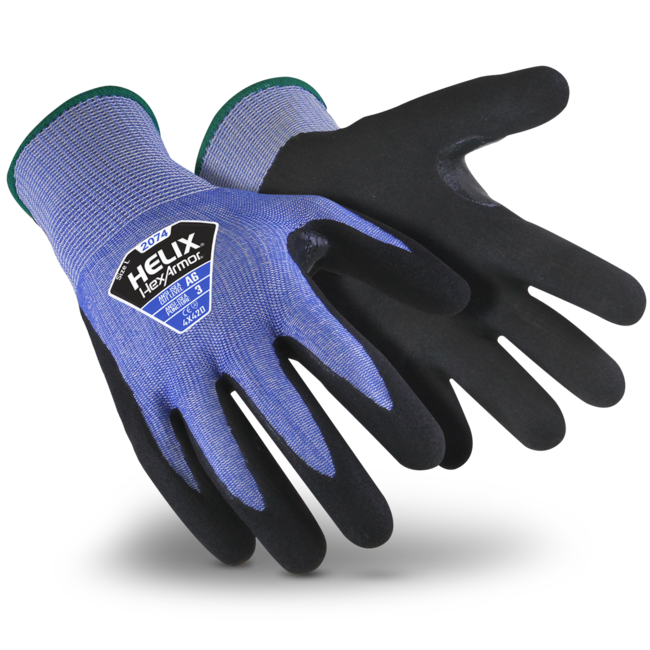 HexArmor Helix® 2074 Cut Level A6 and Puncture Resistant Gloves with Nitrile Coating, Sold per Pair
