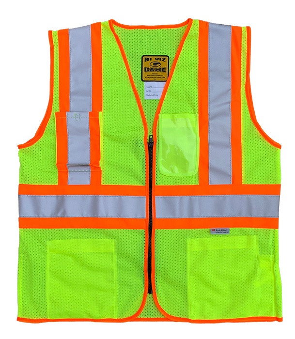 GAME I-85 Hi-Viz MESH Class 2 D.O.T. Vest with Pockets