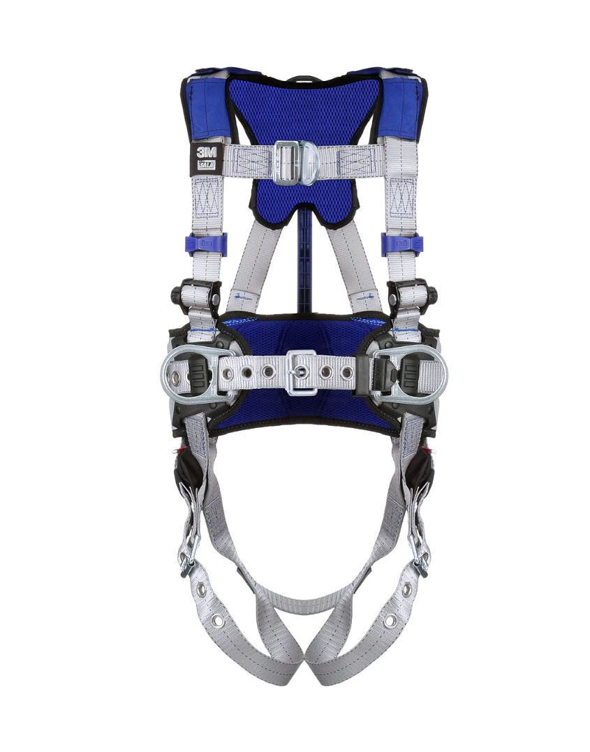 3M DBI-SALA ExoFit X100 Comfort Climbing/Positioning Safety Harness with Front, Back and Hip D-Rings, Pass-through Chest Buckle, Tongue and Buckle Leg Straps, 