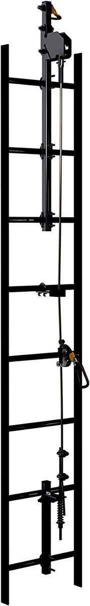 3M DBI-SALA 6116633 Lad-Saf Vertical Cable Safety System Bracketry, Galvanized Top and Bottom Bracket with Hardware, 4 User Max Capacity