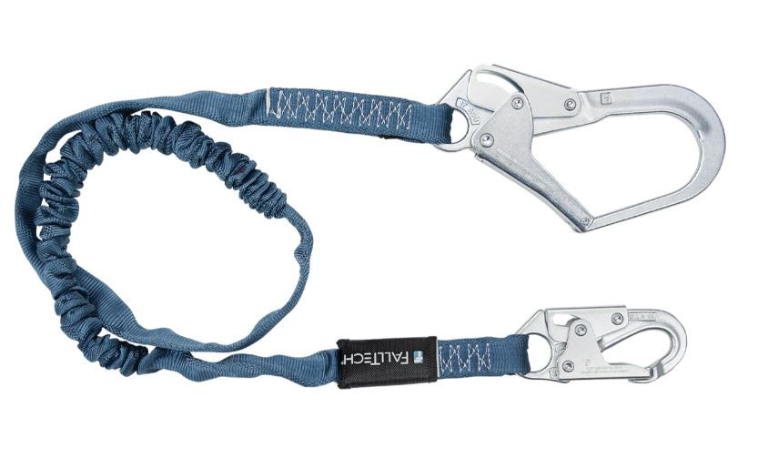 FallTech 82593 6ft Internal Energy Absorbing Lanyard, Single-leg with Rebar Steel Snap Hook