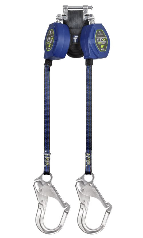 FallTech 8' FT-X™ EdgeCore™ Class 2 Leading Edge Personal SRL, Twin-leg with Aluminum Rebar Hooks | MFG # 84108TP5