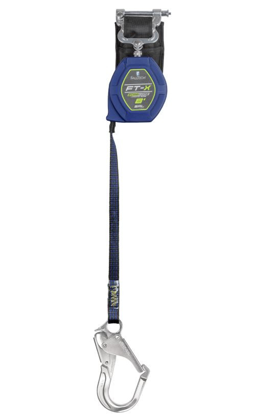FallTech8' FT-X™ EdgeCore™ Class 2 Leading Edge Personal SRL-P, Single-leg with Aluminum Rebar Hook | MFG # 84108SP5