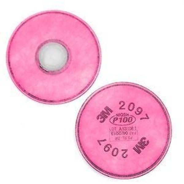 3M 2097 P100 Particulate Filter, Nuisance Level Organic Vapor Relief, 1 pair/pkg