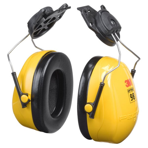 3M™ Peltor™ Optime™ 98 Low Profile Yellow Cap Mount Muffs, NRR 23dB | Mfg# H9P3E