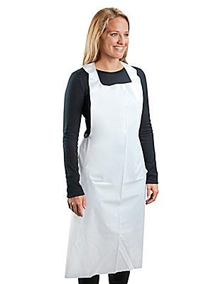 Durawear Disposable White .04mm Smooth Polyethylene Aprons, 28" x 46", 500 each/case