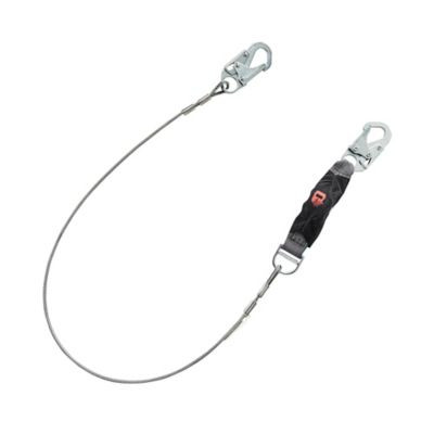 MSA 10199011 V-Series Welding Shock Absorbing Lanyard, High Heat, Single-Leg 6 Ft Cable, 36C Small Snaphooks