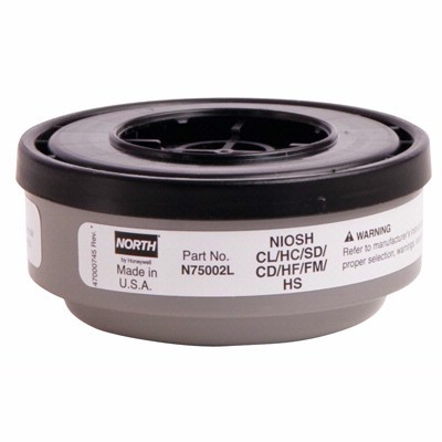 Honeywell North Safety N75002L Acid Gas Respirator Cartridge, Sold Per Pack