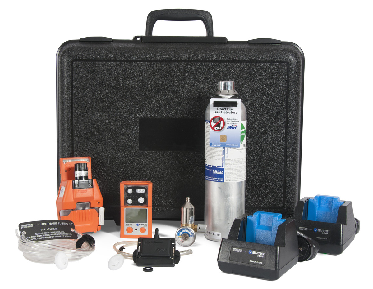 Industrial Scientific VKVSP4-K11111 Ventis MX4 Confined Space Kit with Slide-on Pump, Safety Orange, Calibration Kit, Hazmat