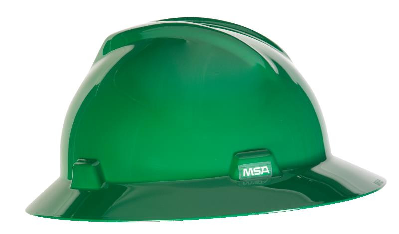 MSA V-Gard Slotted Full Brim Hard Hard with Staz-On Suspension