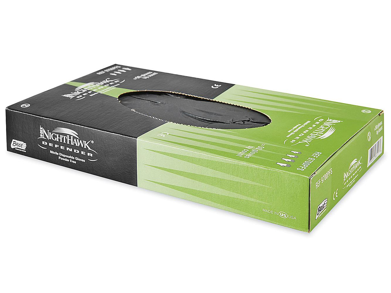 Showa Best NightHawk N-Dex 6 Mil Powder Free Black Nitrile Glove