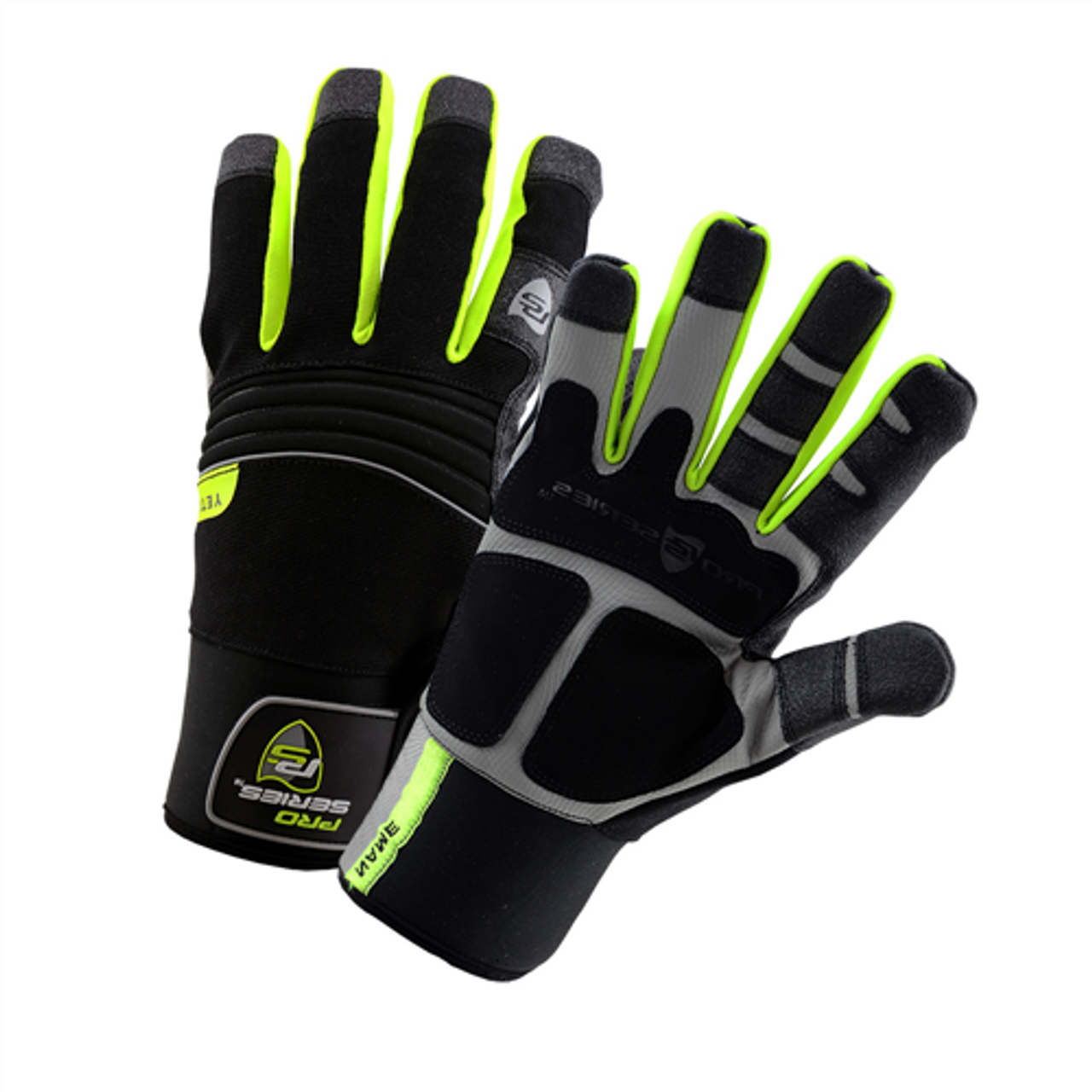 West Chester 96652/XL Hi-Vis Yeti, Leather Palm Gloves, Waterproof, Fleece Lined, Size X-Large