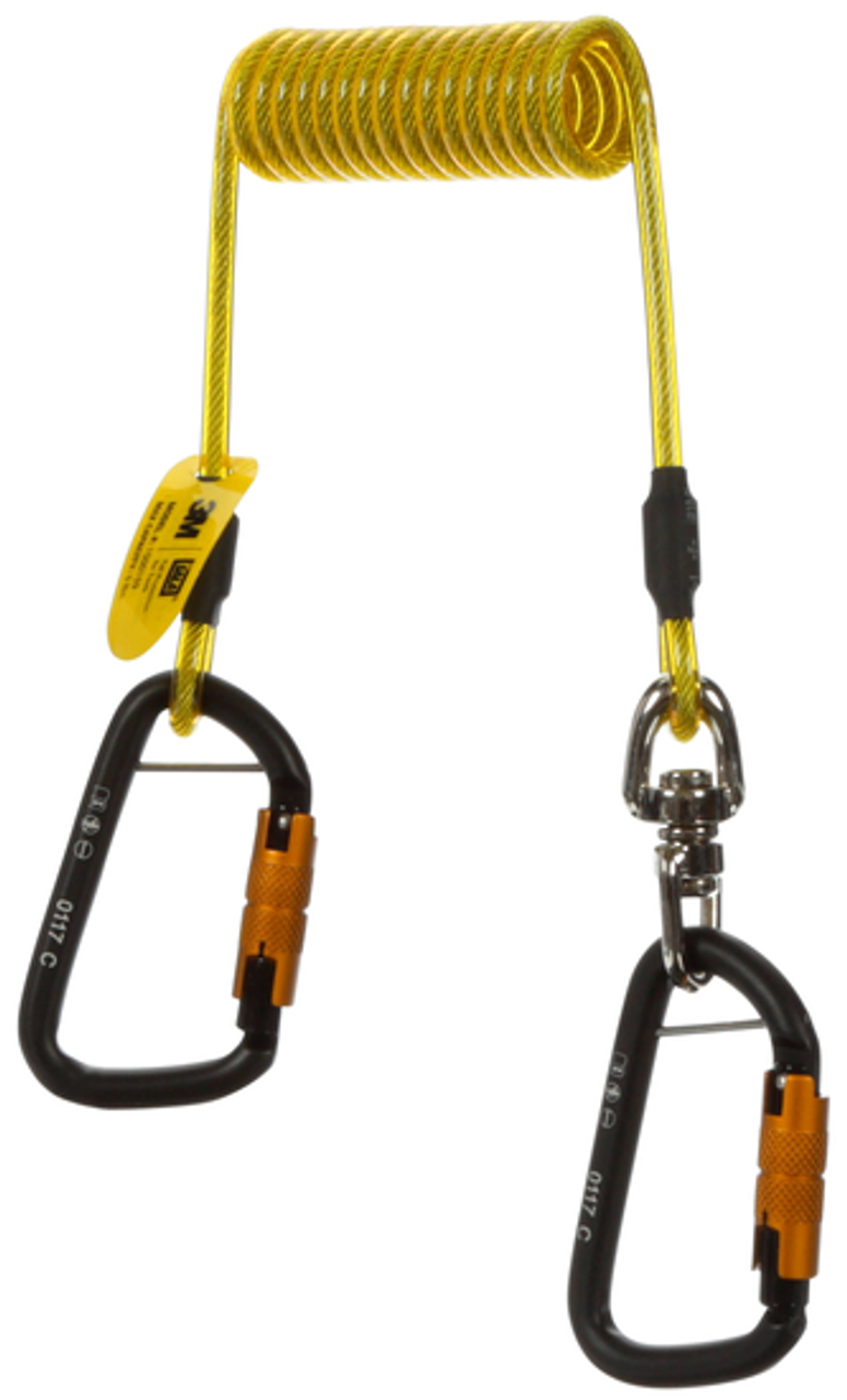 3M DBI Sala Hook2Hook Coil Tether (10 Pack), Tool lanyard, coil tether with  swivel, 5 lb. (2.3 kg) capacity, single leg with self-locking carabiner  hooks at both ends, Mfg# 1500160 