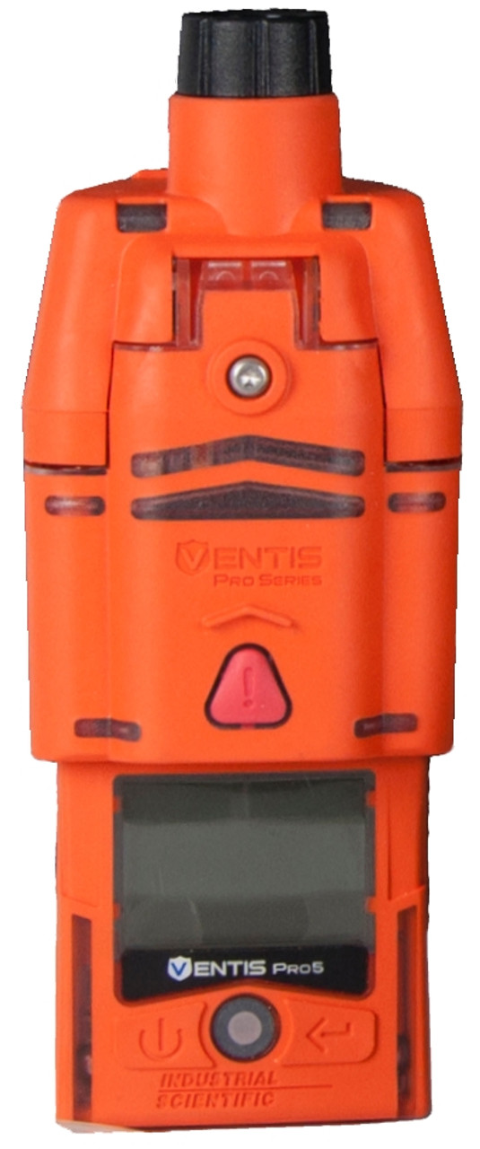 Industrial Scientific Ventis Pro5 Multi-Gas Monitor, Pumped, HCN, LEL,  CO/H2S, O2, Extended Li-ion, Desktop Charger, Orange, Mfg# VP5-KJB32111101