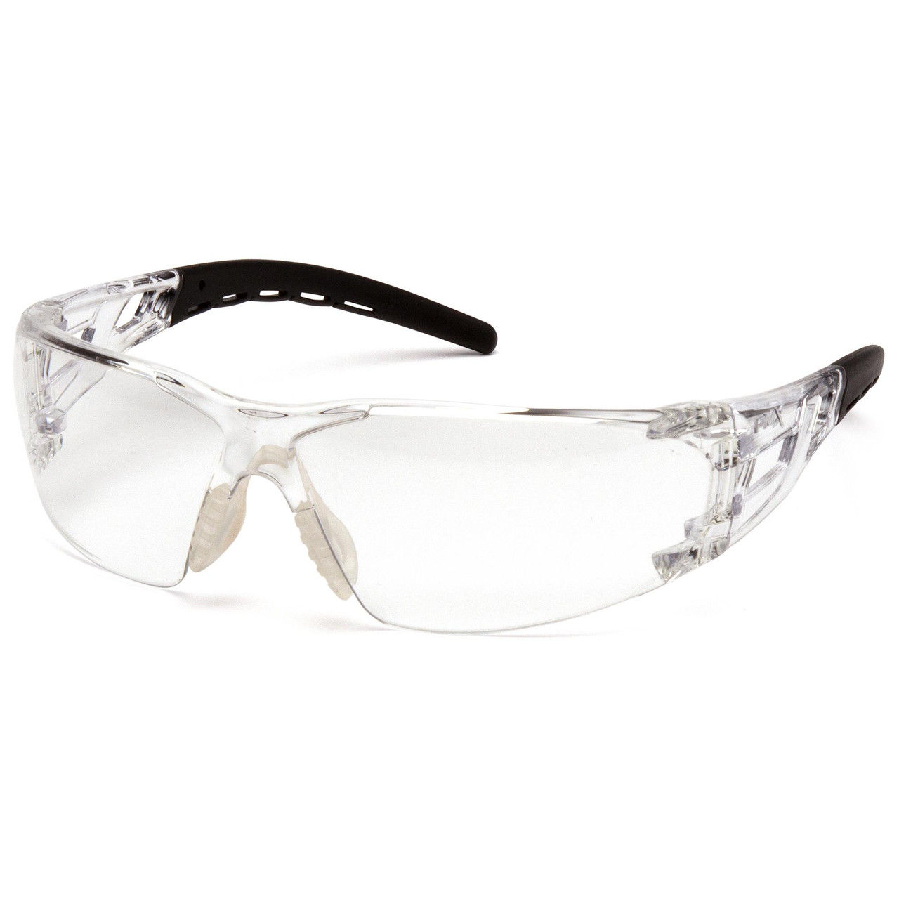 Pyramex FYXATE Safety Glasses, Clear H2X AntiFog Lens with Black