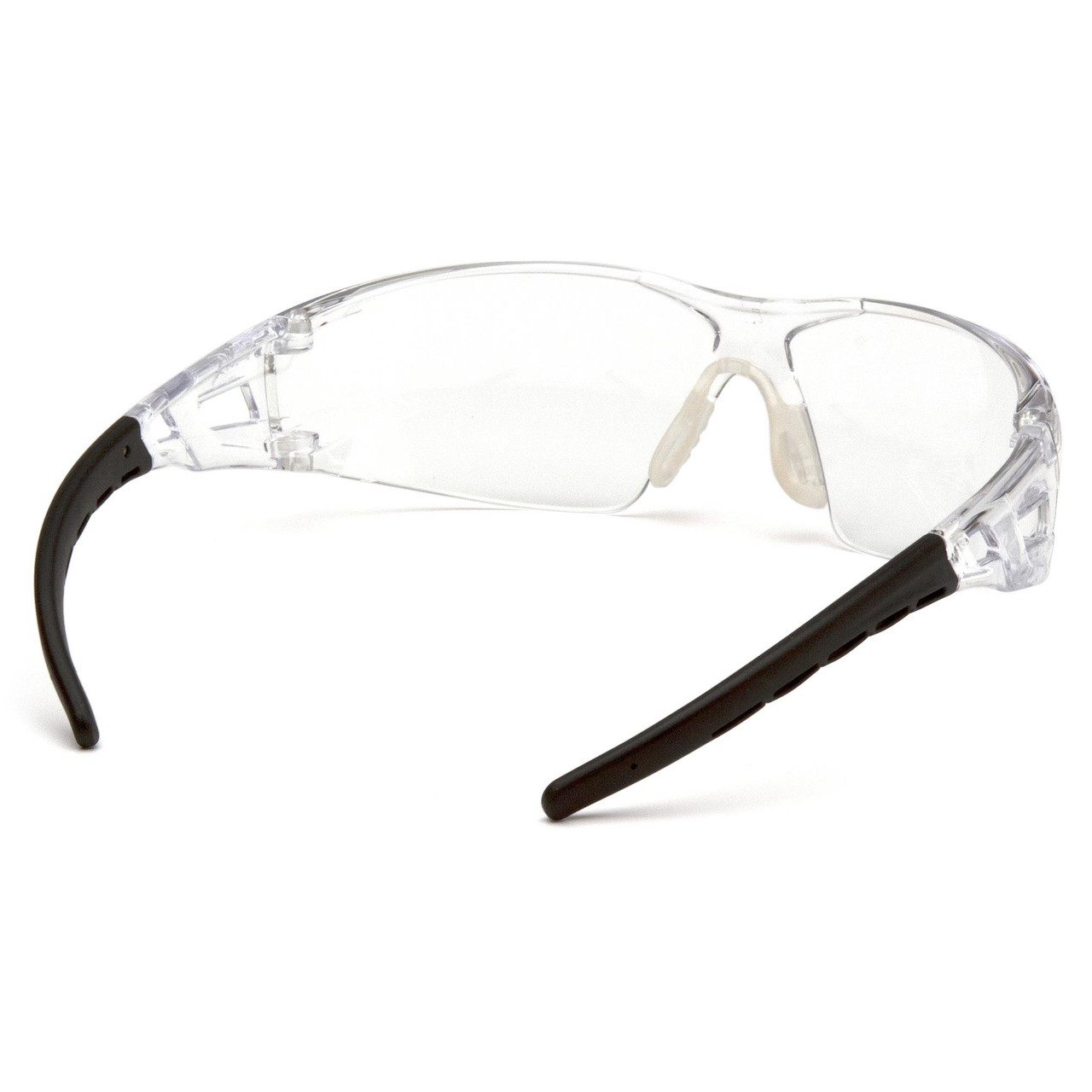 Pyramex FYXATE Safety Glasses, Clear H2X AntiFog Lens with Black