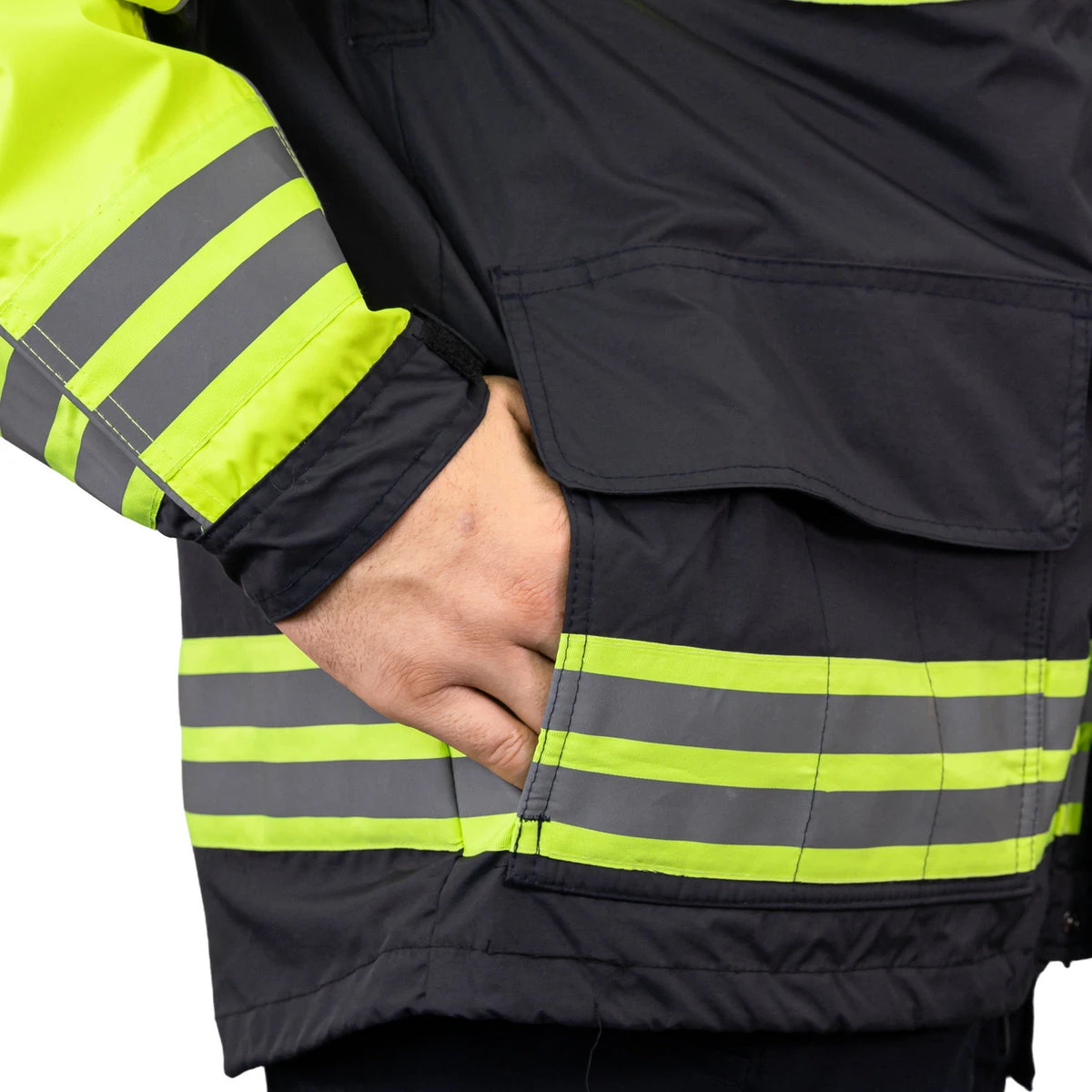GAME 3555 Hi-Viz Class 2 Rescue Jacket with Detachable Hood, Navy 