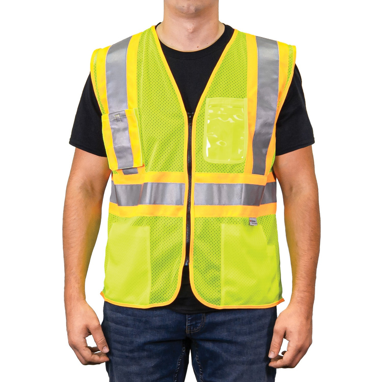 GAME I-85 Hi-Viz Yellow MESH Class 2 D.O.T. Vest with Pockets