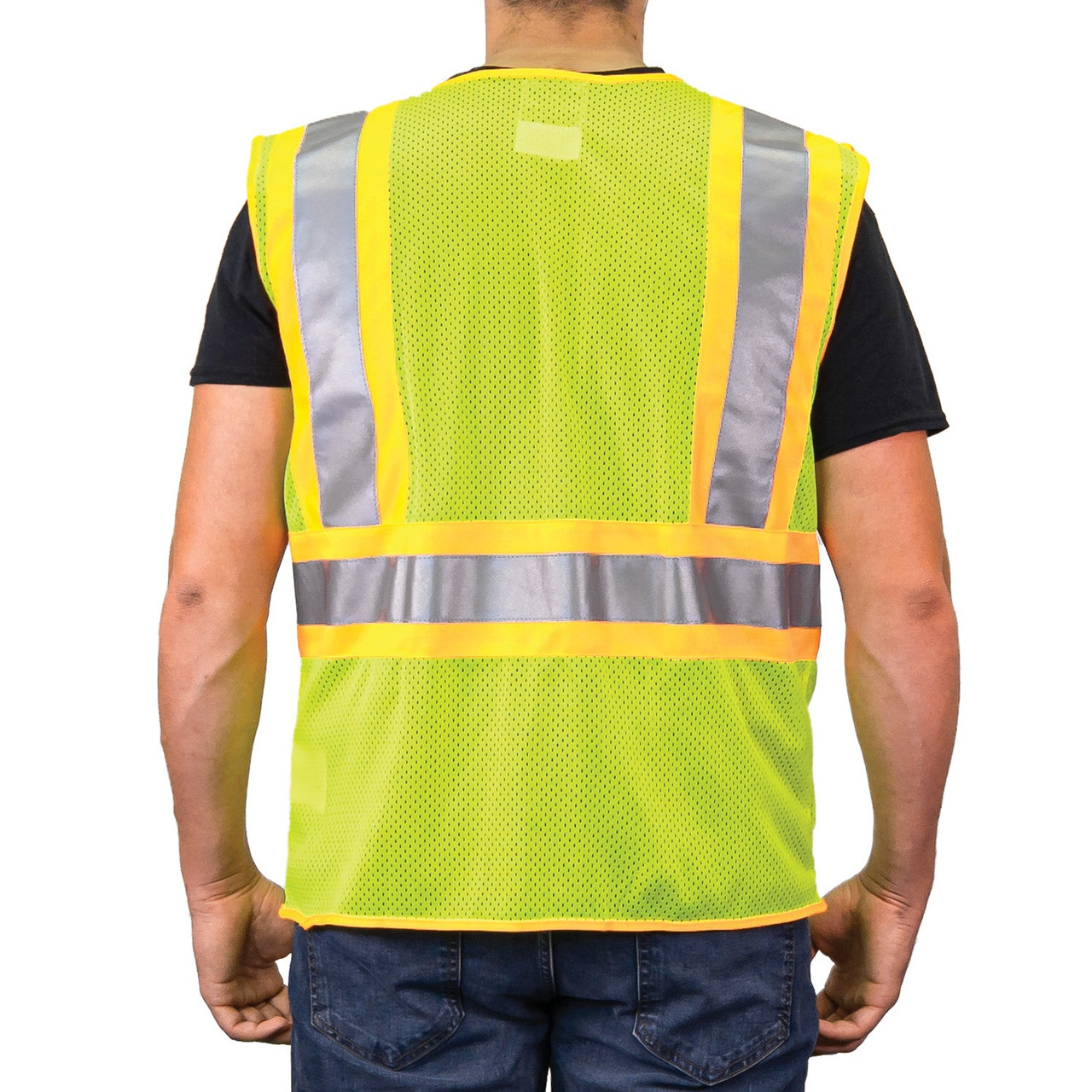 GAME I-85 Hi-Viz Yellow MESH Class 2 D.O.T. Vest with Pockets