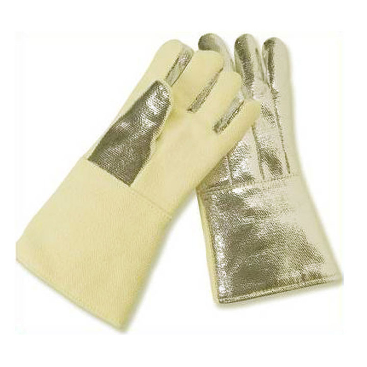 Aramid-blend high heat gloves w/ aluminized Kevlar back, 35 oz. Zetex Plus  palm, 14