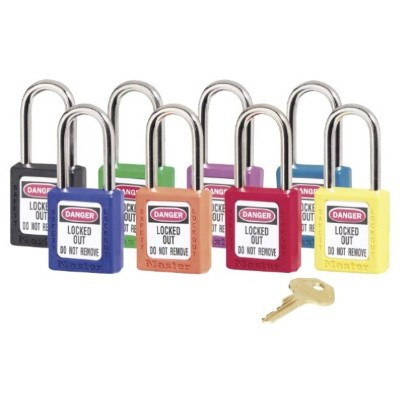 MasterLock 410 Series Xenoy Safety Lockout Padlock Keyed Differently