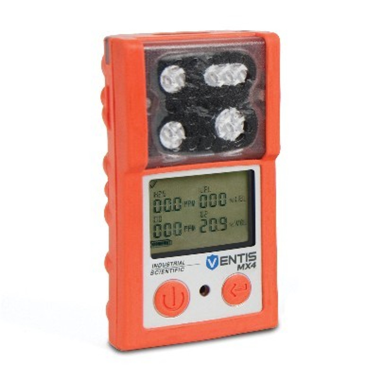 Ventis MX4 Gas Monitor, O2 LEL H2S CO, Industrial Scientific, Hi-Visibility  Orange Color, Diffusion, 4 Year Warranty, Mfg# VTS-K1231101101