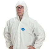 PermaGard 18122 Coveralls, White, Zipper Front with Hood & Boots Attached, 25 ea/case 