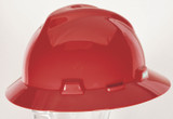MSA V-Gard Full-Brim Hard Hat, Slotted with Fas-Trac III Ratchet Suspension, Class E
