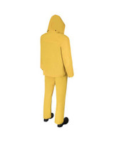 Durawear 1220 Rainwear, 3-Piece Set Includes Jacket with Detachable Hood and Bib Overalls, Yellow, .35 mm PVC/Polyester