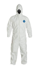 Dupont TY127SWH Tyvek 400 Coveralls, w/Respirator Fit Hood, Elastic Wrists & Ankles, 25 each/case