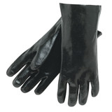 Durawear 12" Length Black PVC Gloves, Smooth Finish, Single Dipped, Interlock Lined, 12 pair/pkg, Mfg# 2233