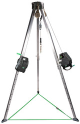 MSA Workman Tripod Confined Space Entry Kit, 50 ft. Workman Rescuer, 65 ft. Workman Winch, Stainless Steel Cable, Pulleys, Carabiners, Mfg# 10163033
