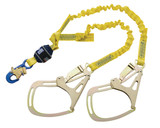 3M DBI Sala 1246350 EZ-Stop Force2 Double Leg 100% Tie Off Shock Absorbing Lanyard, 6 ft. (1.8m) web,  Saflok Tower Hooks at Each End