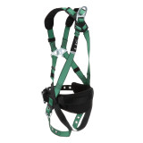 MSA V-FORM™ Construction Harness with Back and Hip D-Rings, Tongue and Buckle Leg Straps, Shoulder Padding