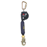 3M DBI-SALA 3100607 Nano-Lok XL 9 ft self-retracting lifeline with web lifeline, steel snap hook, steel carabiner anchor connector, and compact thermoplastic housing for industrial fall protection
