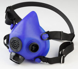North by Honeywell RU85001 Half Face Silicone Respirator, Royal Blue, Dual Cartridge