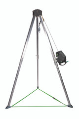 MSA Workman Tripod Confined Space Entry Kit, 50 ft. Workman Rescuer Stainless Steel Cable, Pulleys, Carabiners, Mfg# 10163034