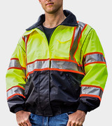 GAME 1385 Hi-Viz Class 3 Bomber Jacket with Black Bottom