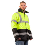 GAME 1865E Hi-Viz Class 3 Parka with Black Bottom