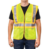 GAME I-85 Hi-Viz Yellow MESH Class 2 D.O.T. Vest with Pockets, ANSI Class 2