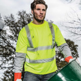 GAME 235R Hi-Viz Hydro-Wick Class 2 Deluxe Shirt,  2" Segmented Reflective Tape
