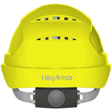 HexArmor Ceros XP250 Hi-Viz Yellow Short Brim Vented Class C Safety Helmet, Mfg# 16-11010