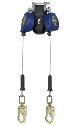 FallTech 8' FT-X™ Cable Class 2 Leading Edge Personal SRL-P, Twin-leg with Steel Swivel Snap Hooks | MFG # 82808TP2