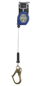 FallTech 8' FT-X EdgeCore Class 2  LE Cable Leading Edge Personal SRL, Single-leg with Steel Mini Rebar Hook | MFG # 82808SP0