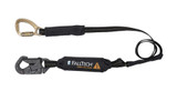FallTech 8242AFD Arc Flash 6' Arc Flash Energy Absorbing Lanyard, Single-leg with Dielectric Snap Hook and Steel 5k Carabiner