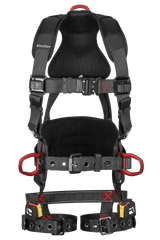 FallTech 8144 FT-Iron 3D Construction Belted Full Body Harness, Back and Side D-Rings, Tongue Buckle Leg Straps, Shoulder & Back Pads