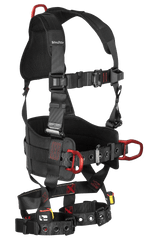 FallTech 8144 FT-Iron 3D Construction Belted Full Body Harness, Back and Side D-Rings, Tongue Buckle Leg Straps, Shoulder & Back Pads