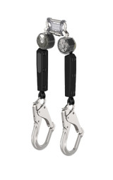 MSA V-TEC VTOHW-012-RA-A Class 1 Personal Fall Limiter,  6 ft. Twin-Leg Leg with Aluminum Rebar Hooks, Triple Action Carabiner